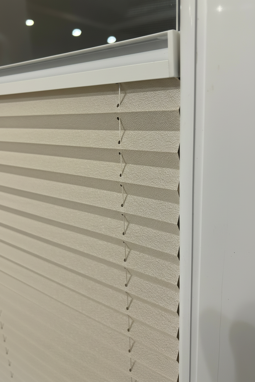 Plissee in beige-creme